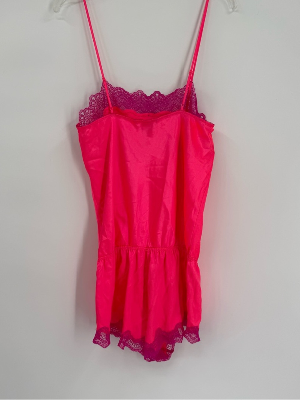Victorias Secret NWT pink lace silky lingerie romper shorts size Small satin - Picture 6 of 8